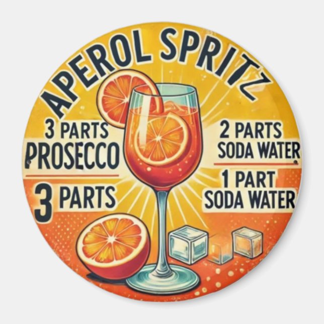 Vintage cocktail Aperol Spritz  Magnet (Vorne)