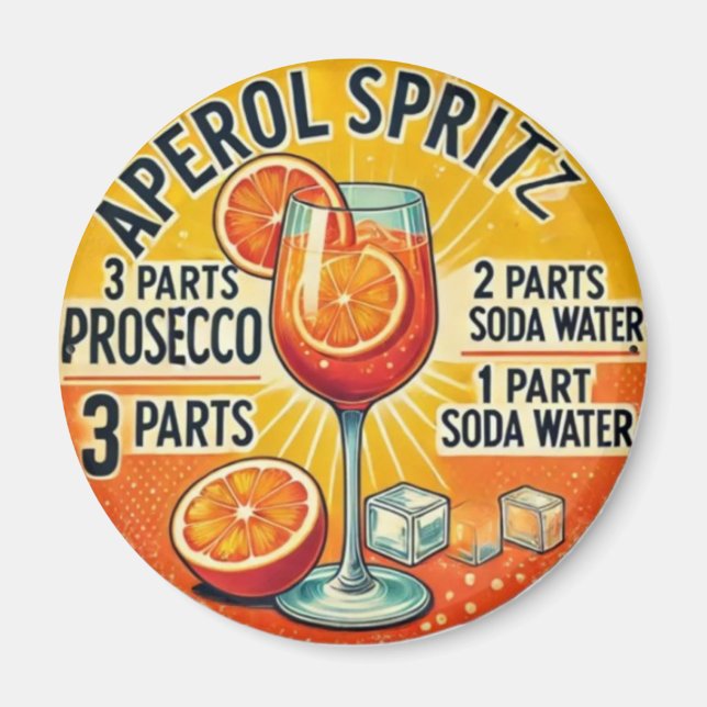 Vintage cocktail Aperol Spritz  Magnet (Vorne)
