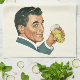 Vintage Cocktails Getränke, Getränke für Männer Geschirrtuch