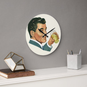 Vintage Cocktails Getränke, Getränke für Männer Große Wanduhr