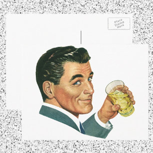 Vintage Cocktails Getränke, Getränke für Männer Postkarte