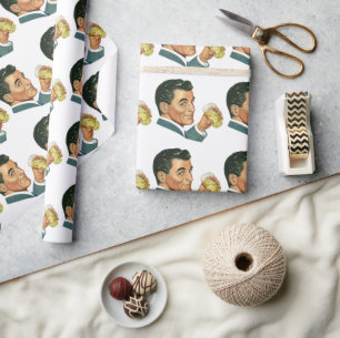 Vintage-Cocktails Getränke, Mann trinkt Getränke Geschenkpapier