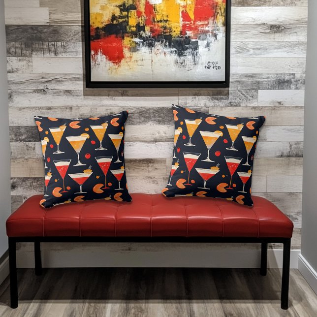 Vintage Cocktailstunde Kissen (fun pillows for home bar or man cave!)