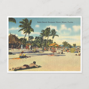 Vintage Coconut Grove Tahiti Beach Miami Florida Postkarte