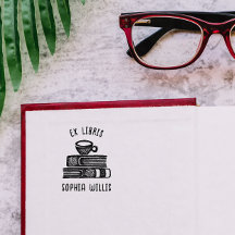 Vintage Coffe Custom Book Ex Libris Library