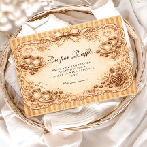 Vintage Coffee Baby Shower Diapper Raffle
