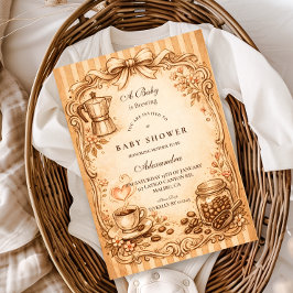 Vintage Coffee Baby Shower Einladung
