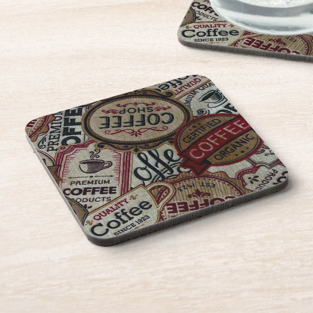 Vintage Coffee Labels Untersetzer (Linke Seite)