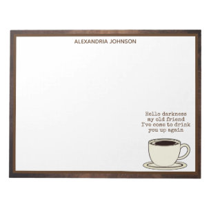 Vintage Coffee Lover Funny Quote Notepad Notizblock