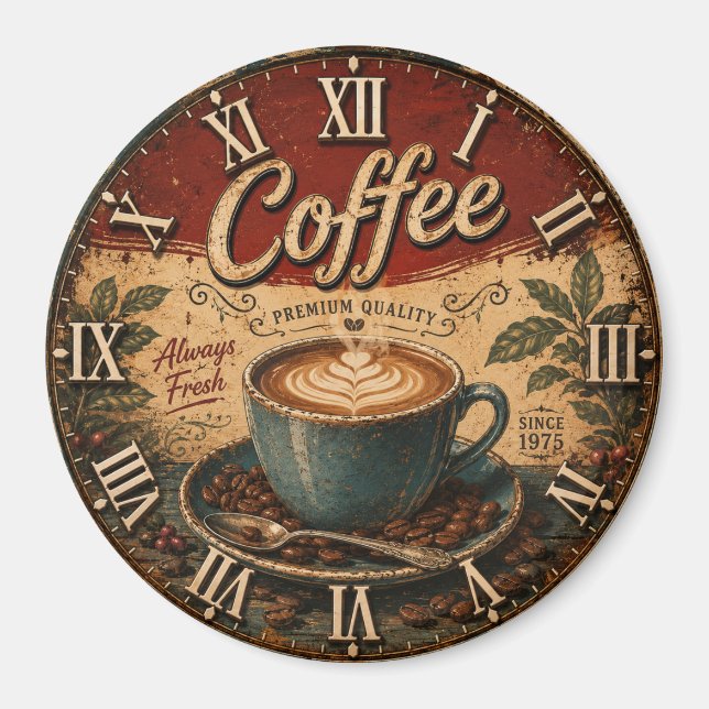 Vintage Coffee  Magnet (Vorne)