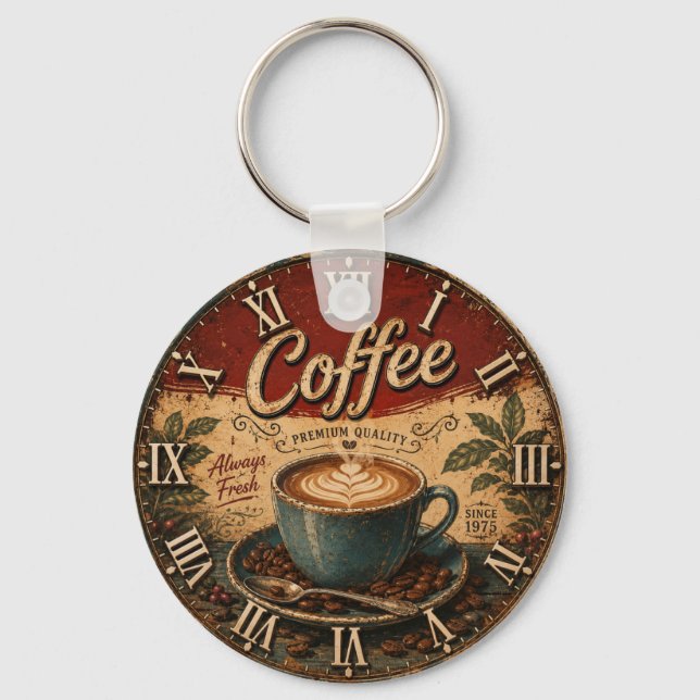 Vintage Coffee  Schlüsselanhänger (Vorderseite)