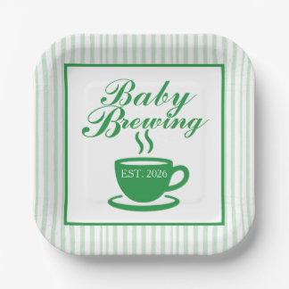 Vintage Coffee Shop Baby Shower - Vintage Green Pappteller