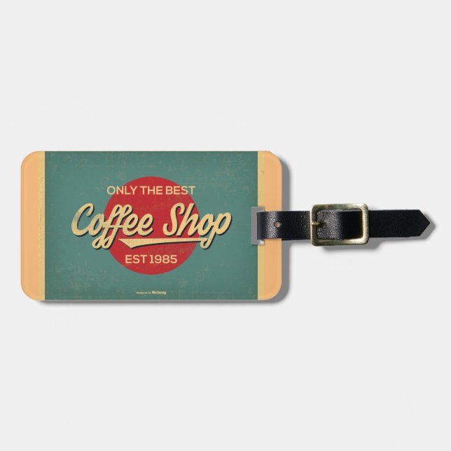 Vintage Coffee Sign Gepäckanhänger (Vorderseite horizontal)