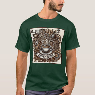 Vintage Coffeehouse Vibes funny T-Shirt