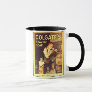 Vintage Colgate Rasiercreme Junge beim Rasieren Tasse