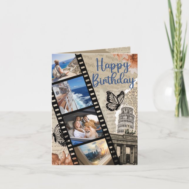 Vintage Collage Birthday Card Dankeskarte (Vorderseite)