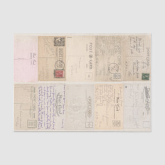 Vintage Collage Decoupage Postkartenrückseiten Seidenpapier