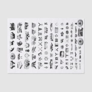 Vintage Collage Decoupage Radierungen Icons Seidenpapier