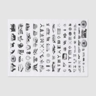 Vintage Collage Decoupage Radierungen Icons Seidenpapier