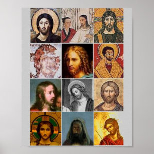 Vintage Collage des Heiligen Jesus Christus unser  Poster