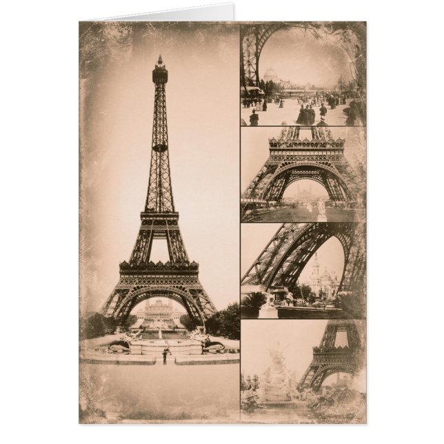 Vintage Collage Eiffel-Turm-Paris (Vorne)