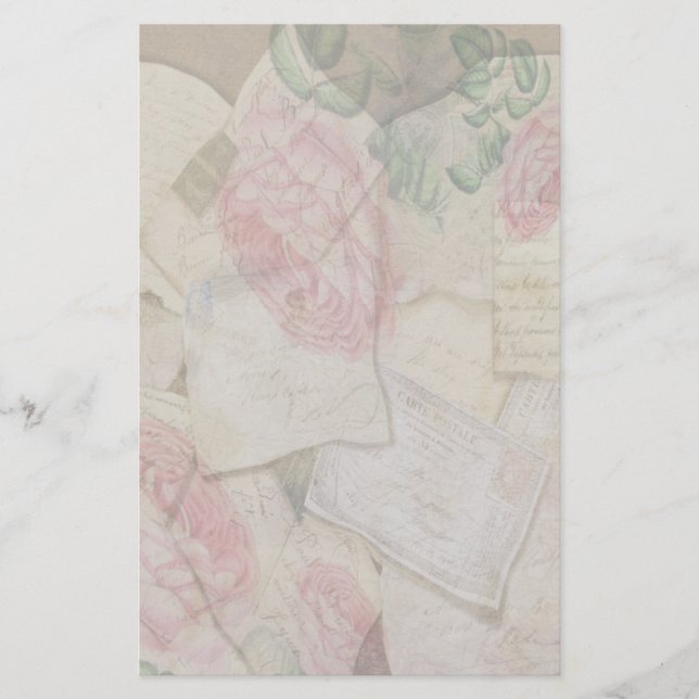 Vintage Collage, französische Briefe und Postkarte (Vorderseite)