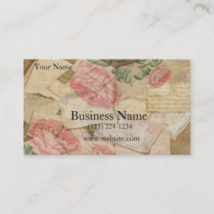 Vintage Collage, französische Buchstaben und Visitenkarte