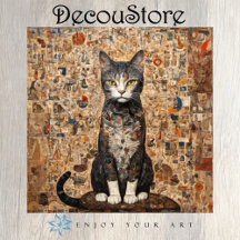 Vintage-Collage-Katze-Decoupage