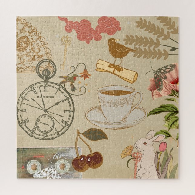 Vintage-Collage-Kunst Puzzle (Vertikal)