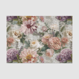 Vintage Collage Pastell Blumen Seidenpapier