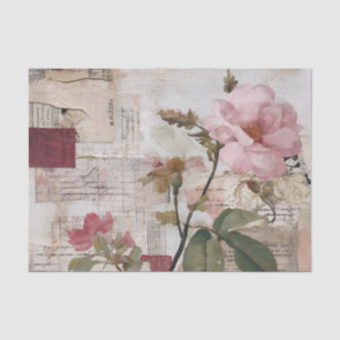 Vintage Collage Rosa Rosen Blume Seidenpapier