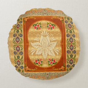 Vintage Collage Rundes Kissen
