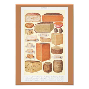 Vintage Collage von Haushaltskäsesorten, Beeton, 1 Fotodruck