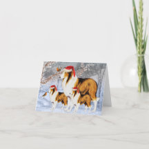 Vintage-Collie-Hund-Weihnachtskarte