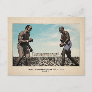 Vintage Color Johnson VS Jeffries Kampf Postkarte