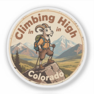 Vintage Colorado Aufstieg Hochgebirgsziege Aufkleber