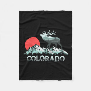 Vintage Colorado-Elchjäger Naturschutz Retro Grafi Fleecedecke