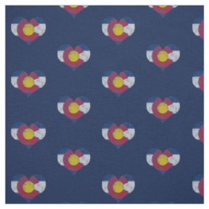 Vintage-Colorado-Flag-Herzen Stoff