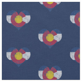 Vintage Colorado-Flaggen-Herzen Stoff