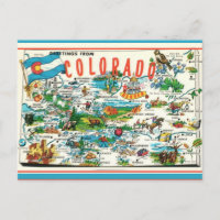 Vintage-Colorado-Karte als Postkarte