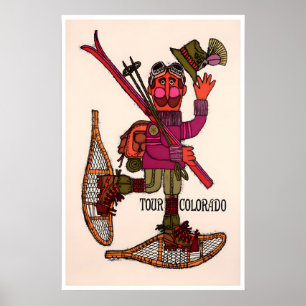 Vintage-Colorado-Kunst-Skiplakat Sportdruck Poster
