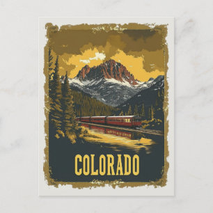 Vintage Colorado Rockies Rocky Mountains Zug Postkarte
