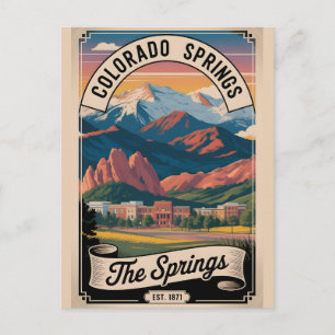 Vintage Colorado Springs Colorado Retro-Reise Postkarte
