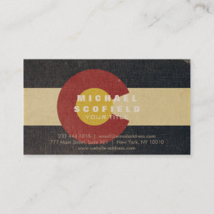 Vintage Colorado-Staats-Flagge Visitenkarte