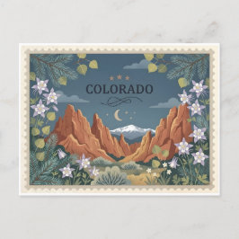 Vintage Colorado State Travel Feiertagspostkarte