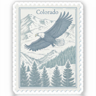 Vintage-Colorado-Weißkopfseeadler-Stempel Rocky Mo Aufkleber