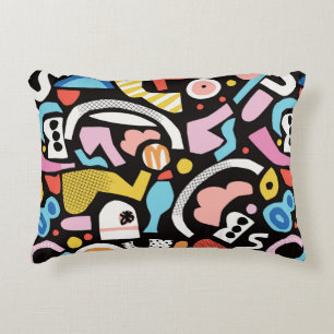 vintage colorful abstract shape illustration motif dekokissen