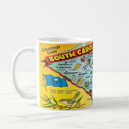 Vintage Colorful South Carolina Map Mug Kaffeetasse
