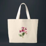 Vintage Colorful Sweet Peas Tote Bag Jumbo Stoffbeutel<br><div class="desc">Pretty and colorful tote bag with colorful vintage sweet peas in pink,  red,  and purple.</div>