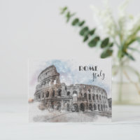 Vintage Colosseum Postkarte - Rom Art Reisen